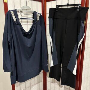 Lane Bryant set -  Shoulder out long sleeve top/matching capri leggings 18/20